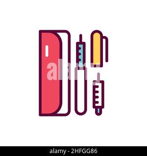 Syringe pen line icon. Isolated vector element. Stock Vector