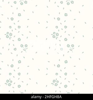 Floral seamless pattern design in grey. Flowers and leaves print for paper or fabric. Stock Vector