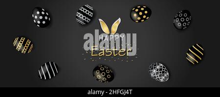Happy Easter Banner Background Vector illustration Stock Vector