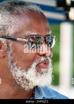Portrait of a white bearded black man Stock Photo