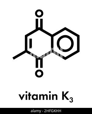 Vitamin K3 or menadione molecule. Skeletal formula. Stock Vector