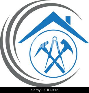 Roofing Tools, Tools, Roofer, Logo, Background Stock Vector