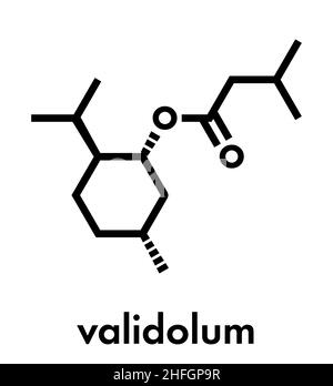 Validol Structure Menthyl isovalerate, validolum, validol molecule. It is drug, menthyl ...