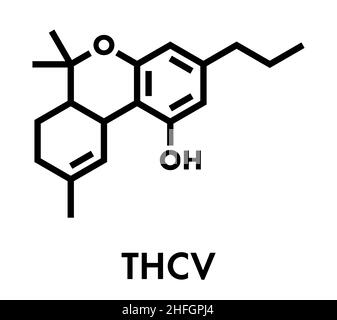 THCV Molecular Formula. Tetrahydrocannabivarin Molecule Structure On ...