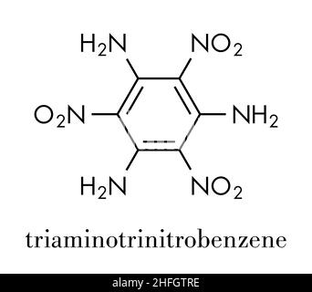 Triaminotrinitrobenzene (TATB) Explosive Molecule. Skeletal Formula ...