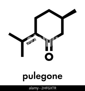 Pulegone molecule. Skeletal formula. Stock Vector