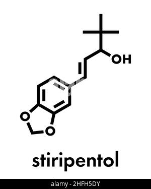 Stiripentol epilepsy drug molecule. Skeletal formula Stock Vector Image ...