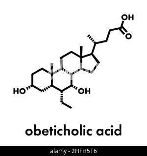 Obeticholic acid liver disease drug molecule. Agonist of farnesoid x ...