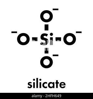 Orthosilicate (silicon tetroxide, silicate) anion, chemical structure. Skeletal formula. Stock Vector