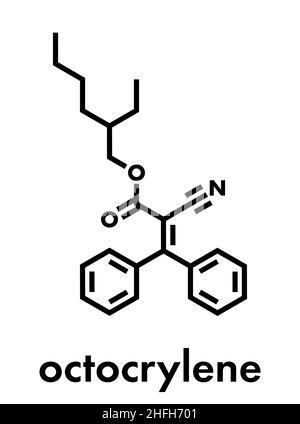 Octocrylene sunscreen molecule. Skeletal formula Stock Vector Image ...