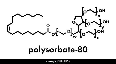 Polysorbate 80 surfactant molecule, illustration - Stock Image - F027/9210  - Science Photo Library