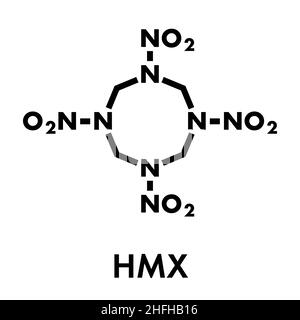 HMX (octogen) explosive molecule. Skeletal formula Stock Vector Image ...