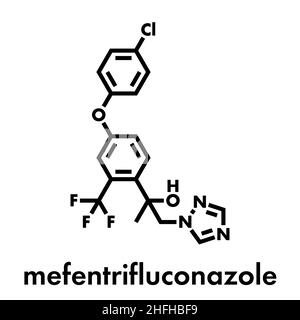 Mefentrifluconazole fungicide molecule. Skeletal formula. Stock Vector