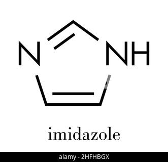 Imidazole organic heterocyclic molecule. Skeletal formula. Stock Vector