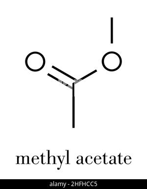 Methyl acetate solvent molecule. Skeletal formula. Stock Vector