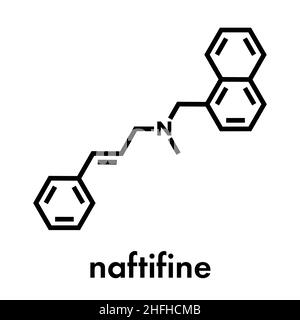 Naftifine antifungal drug molecule. Skeletal formula. Stock Vector