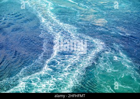 Whirlpool on a mountain river. The trial of the motorboat on the whirlpools in Saltstraumen. Abstract water background Stock Photo