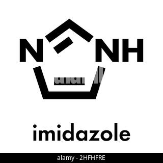 Imidazole organic heterocyclic molecule. Skeletal formula. Stock Vector