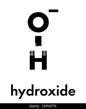 Hydroxide anion, chemical structure. Skeletal formula Stock Vector ...