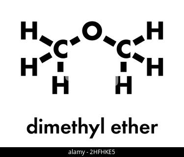 Dimethyl ether (methoxymethane, DME) molecule. Skeletal formula Stock ...