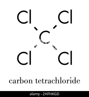 Carbon tetrachloride (tetrachloromethane) solvent molecule. Skeletal formula. Stock Vector