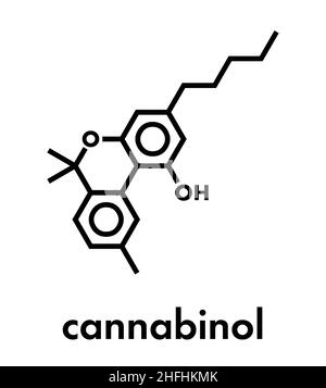 Cannabinol or CBN cannabinoid molecule. Skeletal formula. Stock Vector