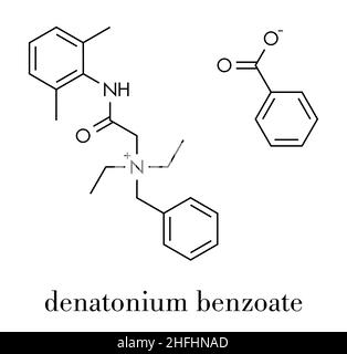 Denatonium benzoate bittering agent. Skeletal formula. Stock Vector