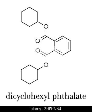 Dicyclohexyl phthalate (DCP) plasticizer molecule. Skeletal formula. Stock Vector