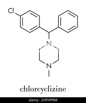 Chlorcyclizine antihistamine drug molecule. Used in treatment of ...