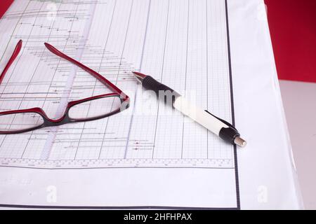 November 2011 - Construction project planning Gantt chart for critical path anaysis Stock Photo