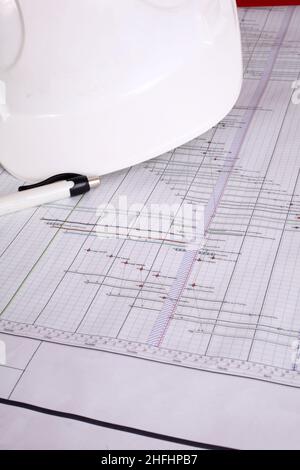 November 2011 - Construction project planning Gantt chart for critical path analysis Stock Photo