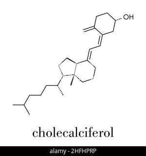 Vitamin D (D3, cholecalciferol, toxiferol) molecule. Skeletal formula. Stock Vector