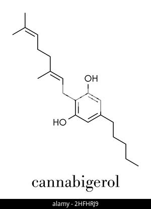 CBG Molecular Formula. Cannabigerol Molecule Structure On White ...