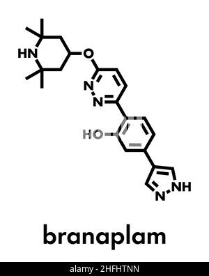 Branaplam SMA drug molecule. Skeletal formula. Stock Vector