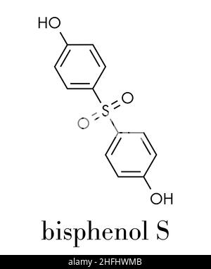 Bisphenol S (BPS) Plasticizer Molecule. Used As Curing Agent In Epoxy ...