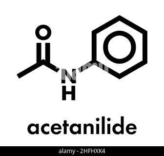 Acetanilide analgesic drug molecule (obsolete). Skeletal formula. Stock Vector