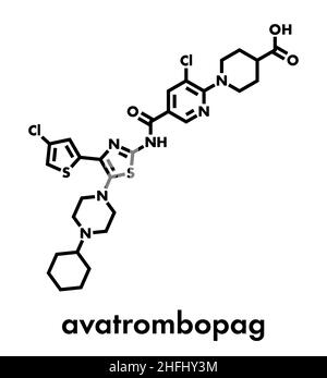 Avatrombopag Thrombocytopenia Drug Molecule. Skeletal Formula Stock ...