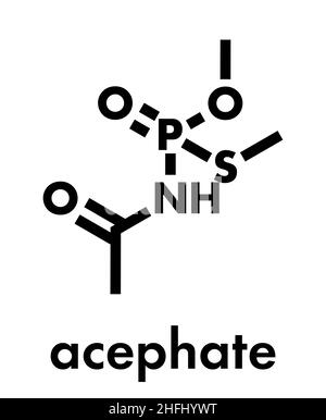 Acephate insecticide molecule. Skeletal formula. Stock Vector
