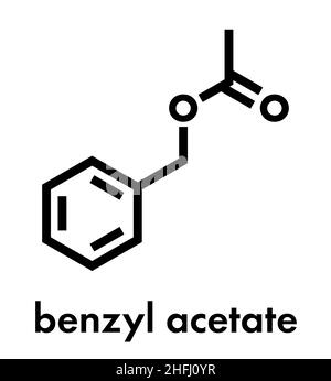 Benzyl acetate molecule. Skeletal formula. Stock Vector