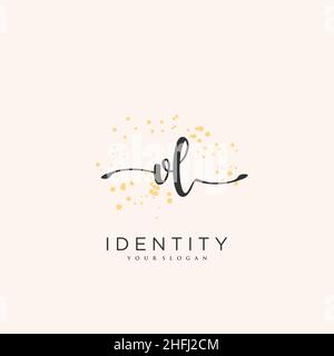 VL Handwriting logo vector art of initial signature, wedding, fashion, jewerly, boutique, floral and botanical with creative template for any company Stock Vector