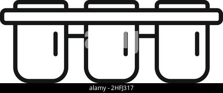 Icebox icon outline vector. Ice cube tray. Water container Stock Vector