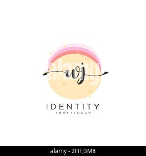 WJ Handwriting logo vector art of initial signature, wedding, fashion, jewerly, boutique, floral and botanical with creative template for any company Stock Vector