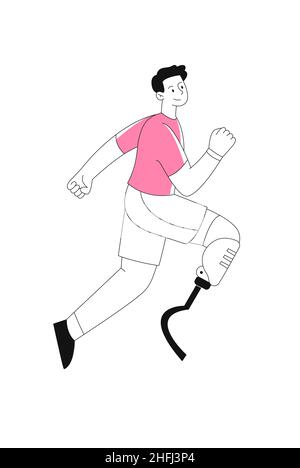Person with prosthesis concept Stock Vector