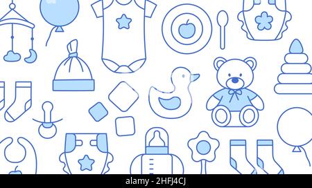 Baby store discount card outline design template. Stock Vector