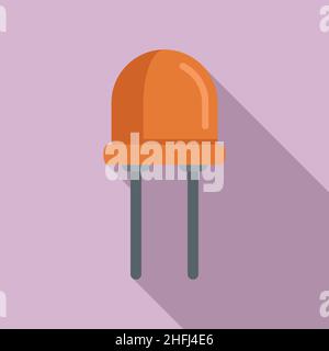 Diode element icon flat vector. Electric power. Resistor component Stock Vector