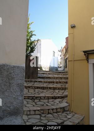 Village houses in Skripero, Corfu, Greece Stock Photo