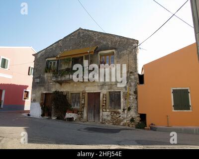 Village houses in Skripero, Corfu, Greece Stock Photo