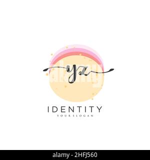 YZ Handwriting logo vector art of initial signature, wedding, fashion, jewerly, boutique, floral and botanical with creative template for any company Stock Vector