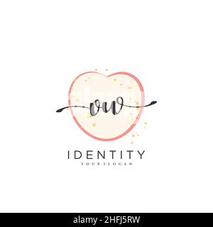 VW Handwriting logo vector art of initial signature, wedding, fashion, jewerly, boutique, floral and botanical with creative template for any company Stock Vector