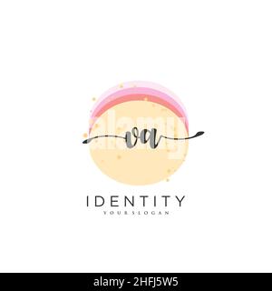 VA Handwriting logo vector art of initial signature, wedding, fashion, jewerly, boutique, floral and botanical with creative template for any company Stock Vector